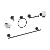 Juego de 6 accesorios para baño acabado negro mate